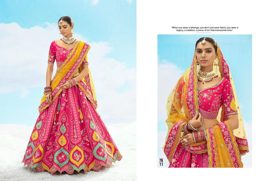 Fancy Silk Embroidered Lehenga Choli For Wedding Wholesale Surat Collection
