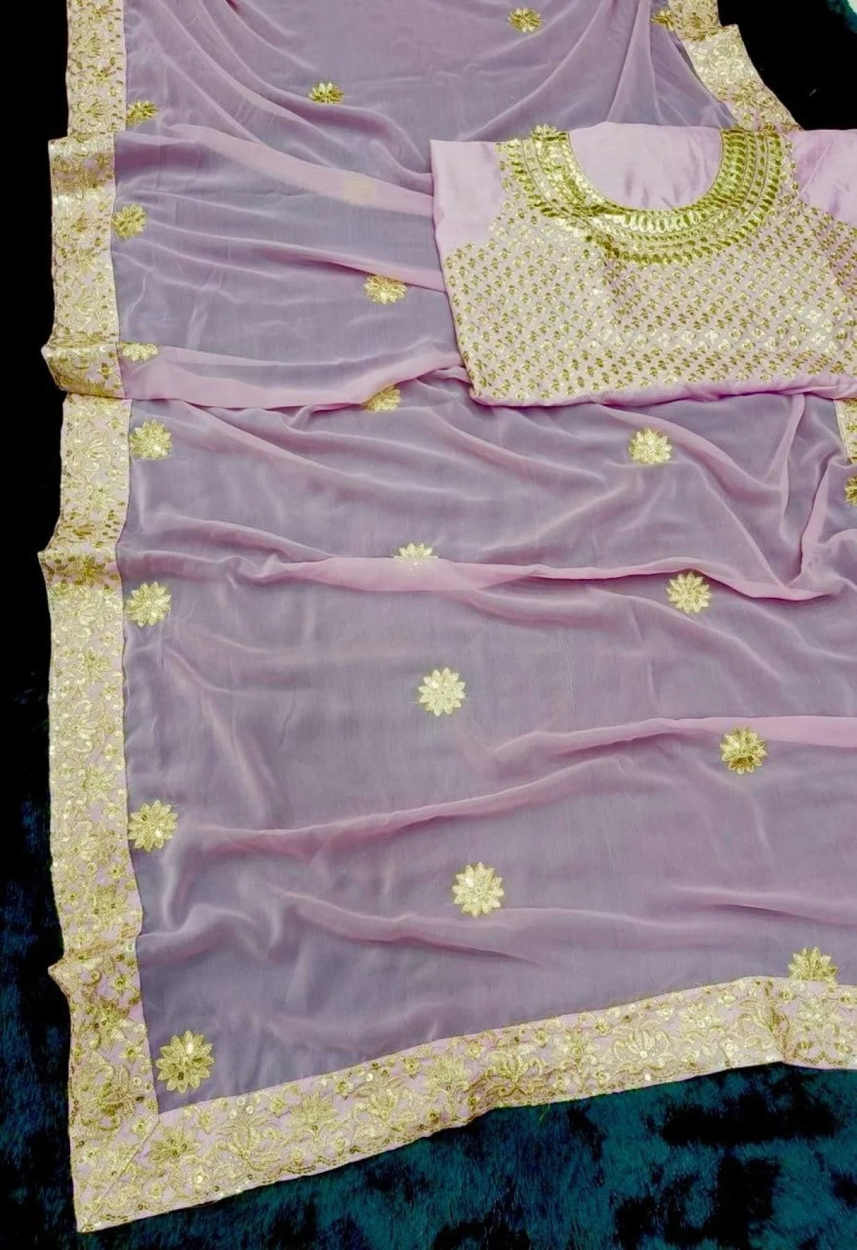 BollyWood Embroidery And Sequence Work Georgette Saree