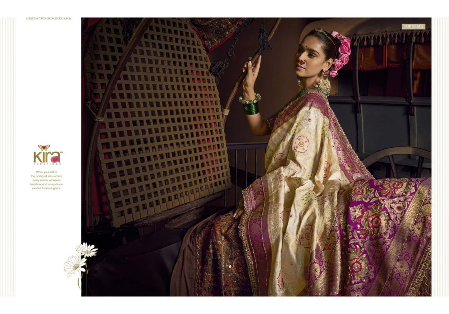 Pure Viscose Dola Fancy Lace Border Wedding Saree with Handwork Blouse Available At Low Price