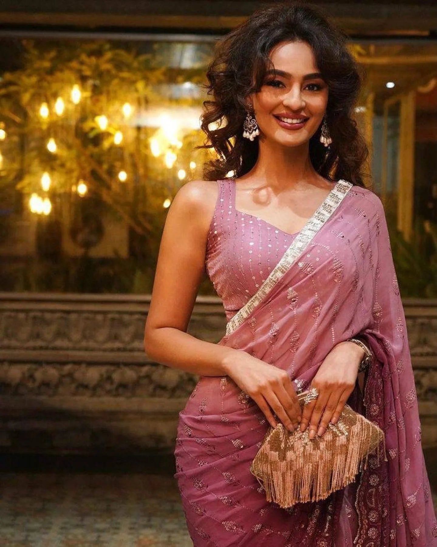 Bollywood Style Georgette Saree With Sequence Embroidered Work