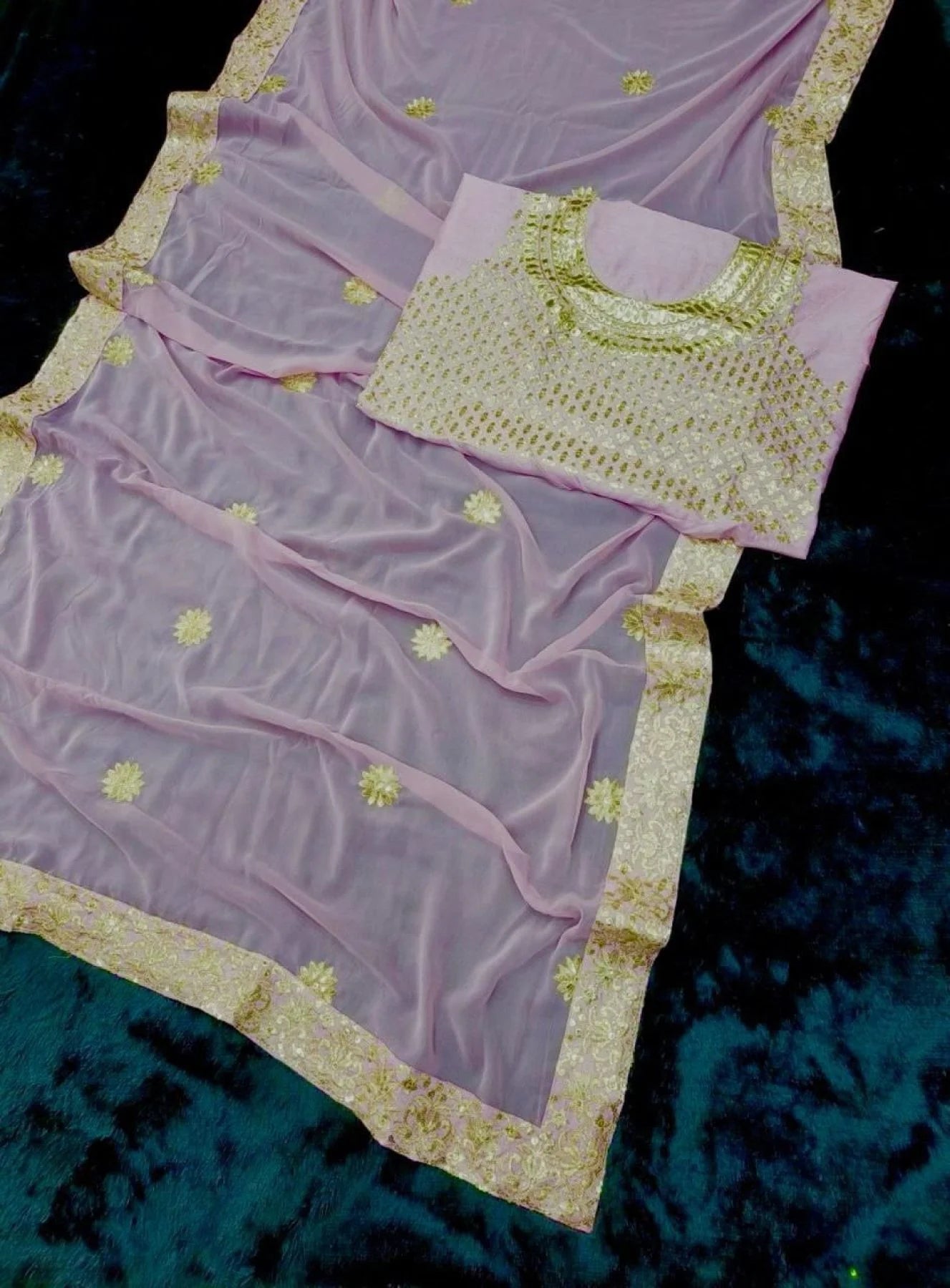 BollyWood Embroidery And Sequence Work Georgette Saree