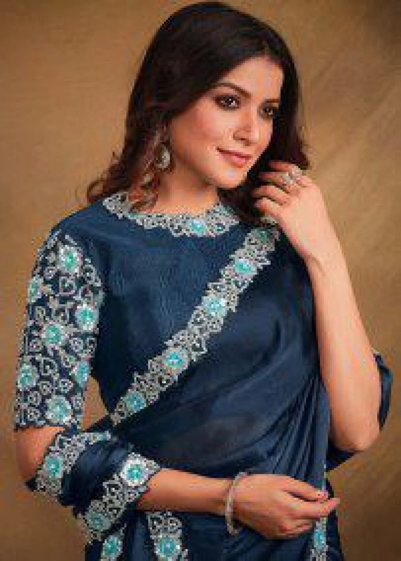 Satin Silk Heavy Cording Work Wedding Bridal Saree Available by Surat Wholesaler
