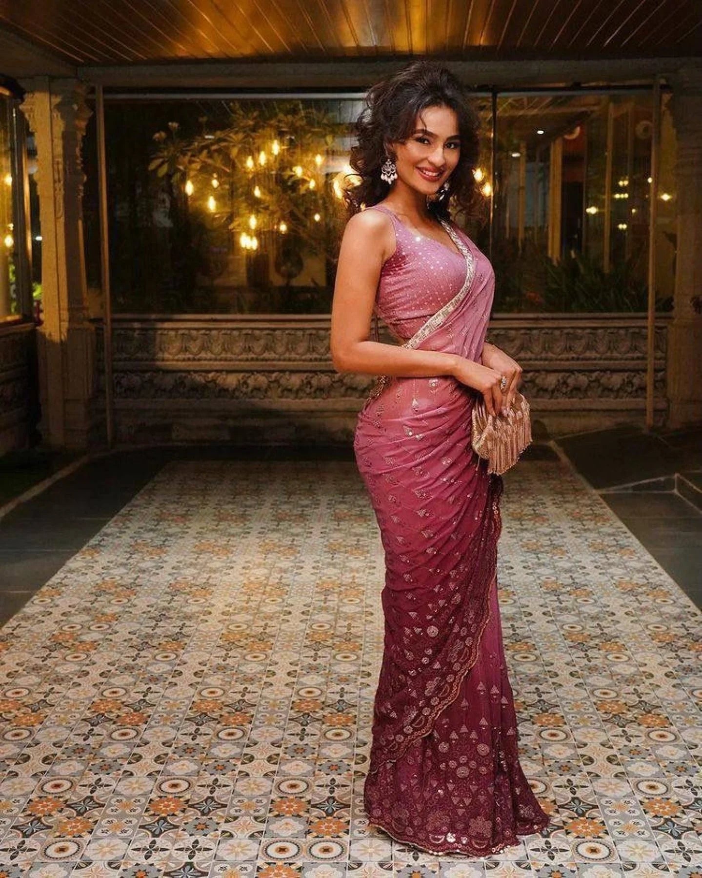 Bollywood Style Georgette Saree With Sequence Embroidered Work