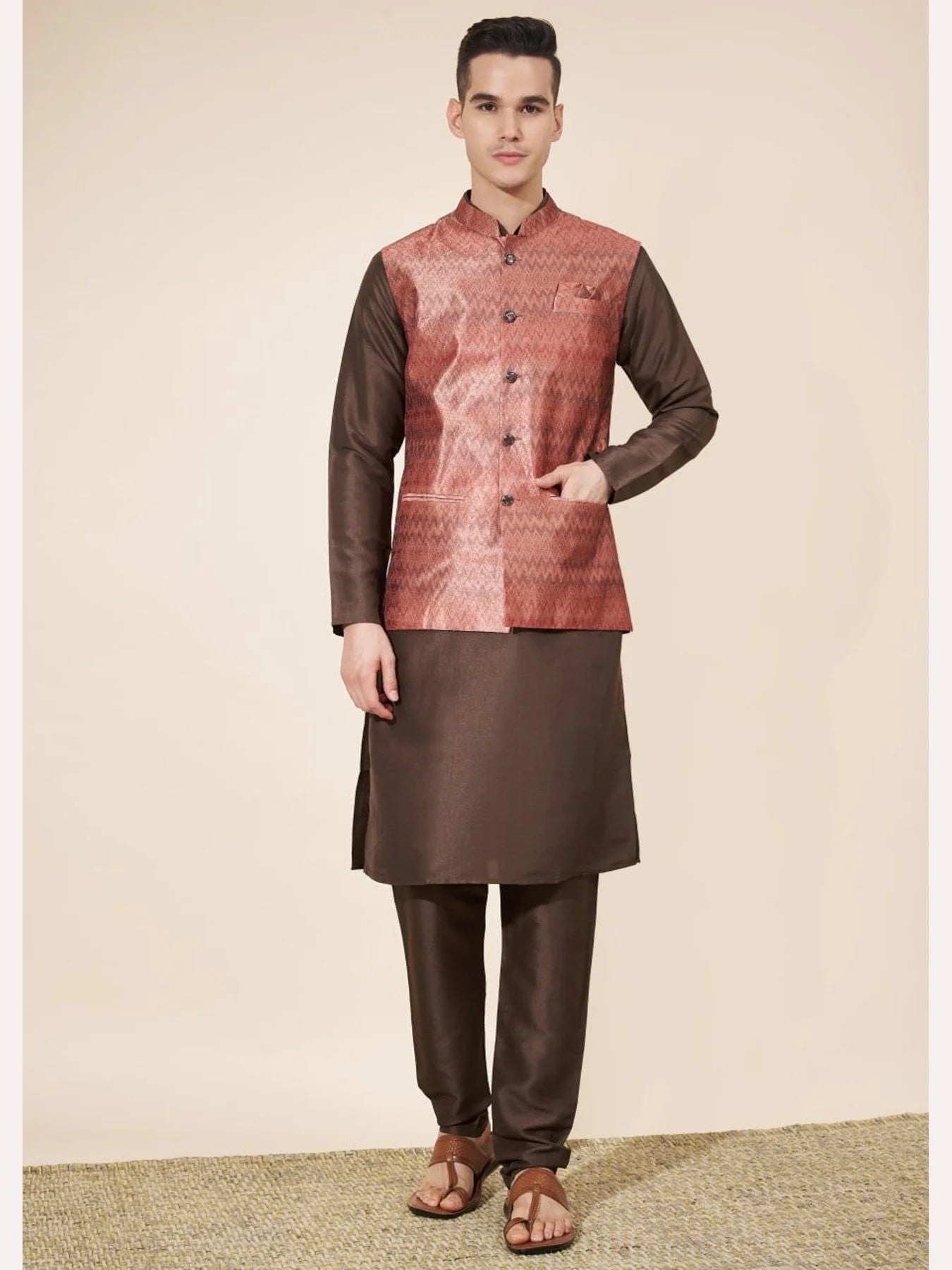 Wedding Special Heavy Jequard in New Designe Mens Kurta Pajama With Koti