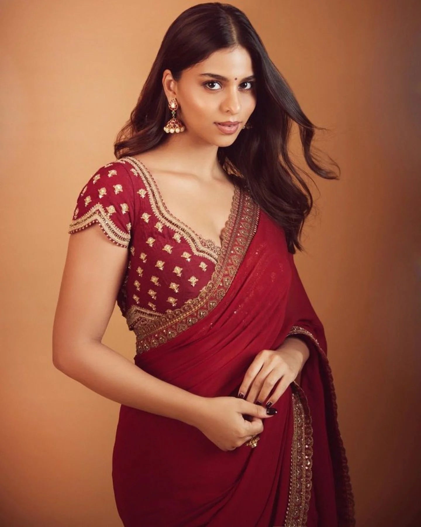 Fancy Thread Work Faux Georgette Saree