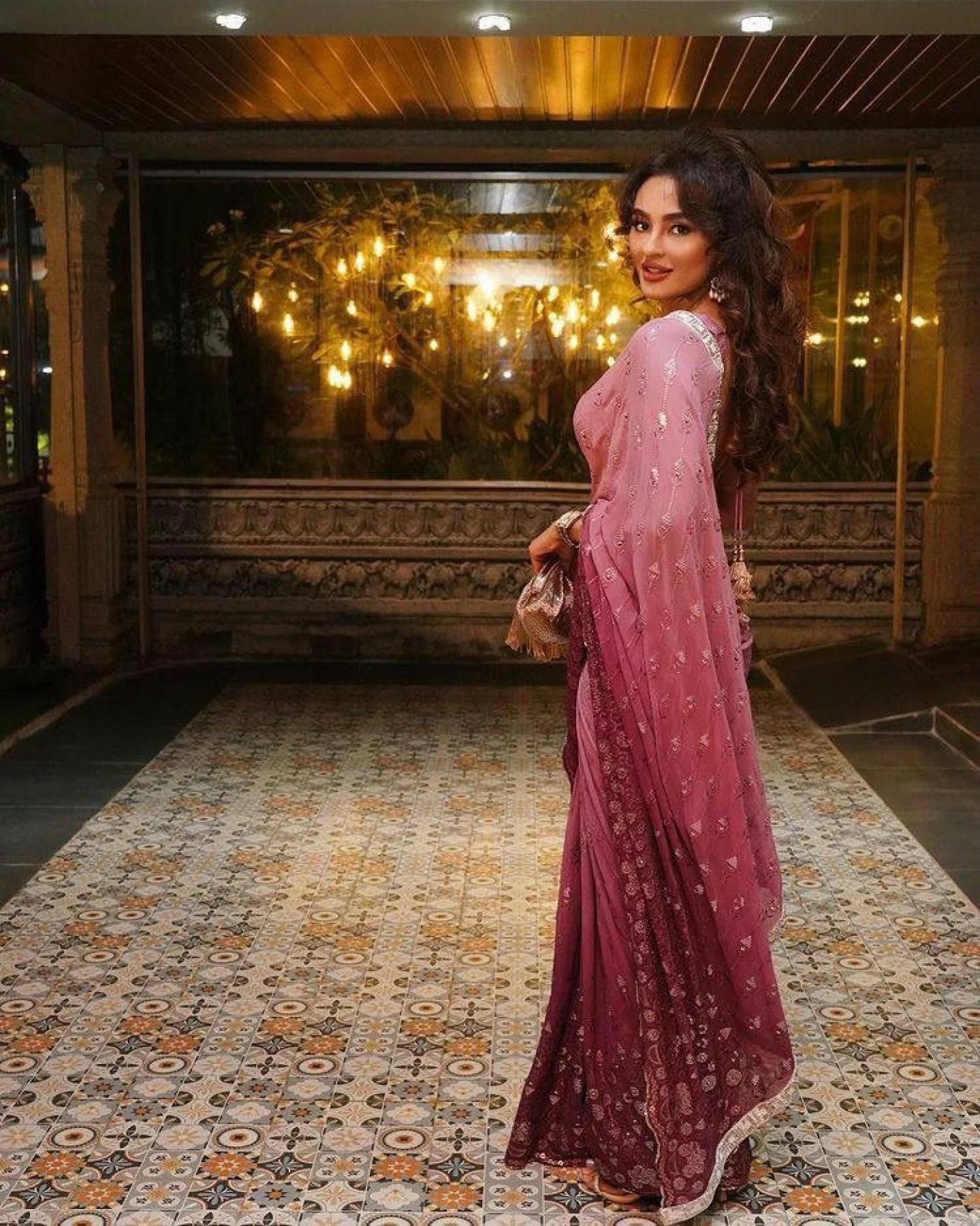 Bollywood Style Georgette Saree With Sequence Embroidered Work