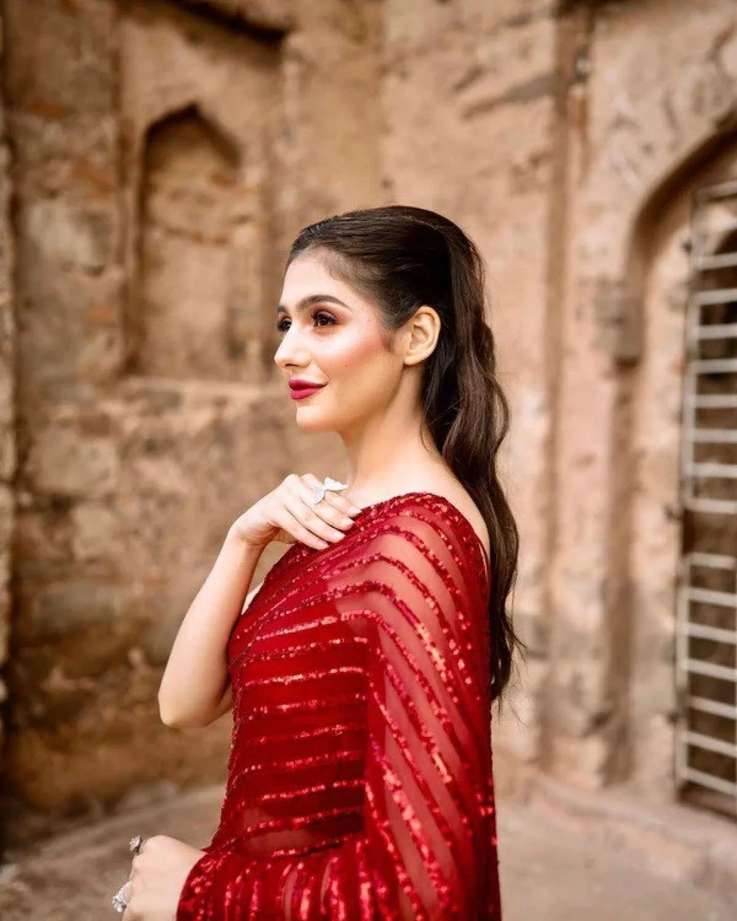 Party Wear Red Saree With Blouse Indian Sabyasachi Saree