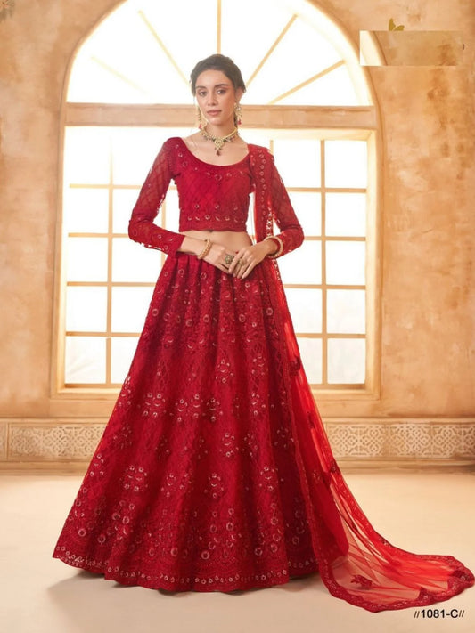 Premium Net Lehenga Choli Set with Silk Lining Perfect for Wholesale Clothing Exporters