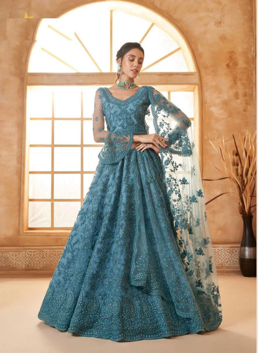 Bridal Net Lehenga Choli with Soft Silk Comfort Available at Clothing Wholesaler Rates