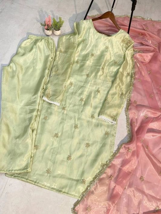 Fancy Colorful Jimmy Choo Casual & Ethnic Wear Dress with Bottom Fully Stitched 3PC Set for Resellers at Low Price