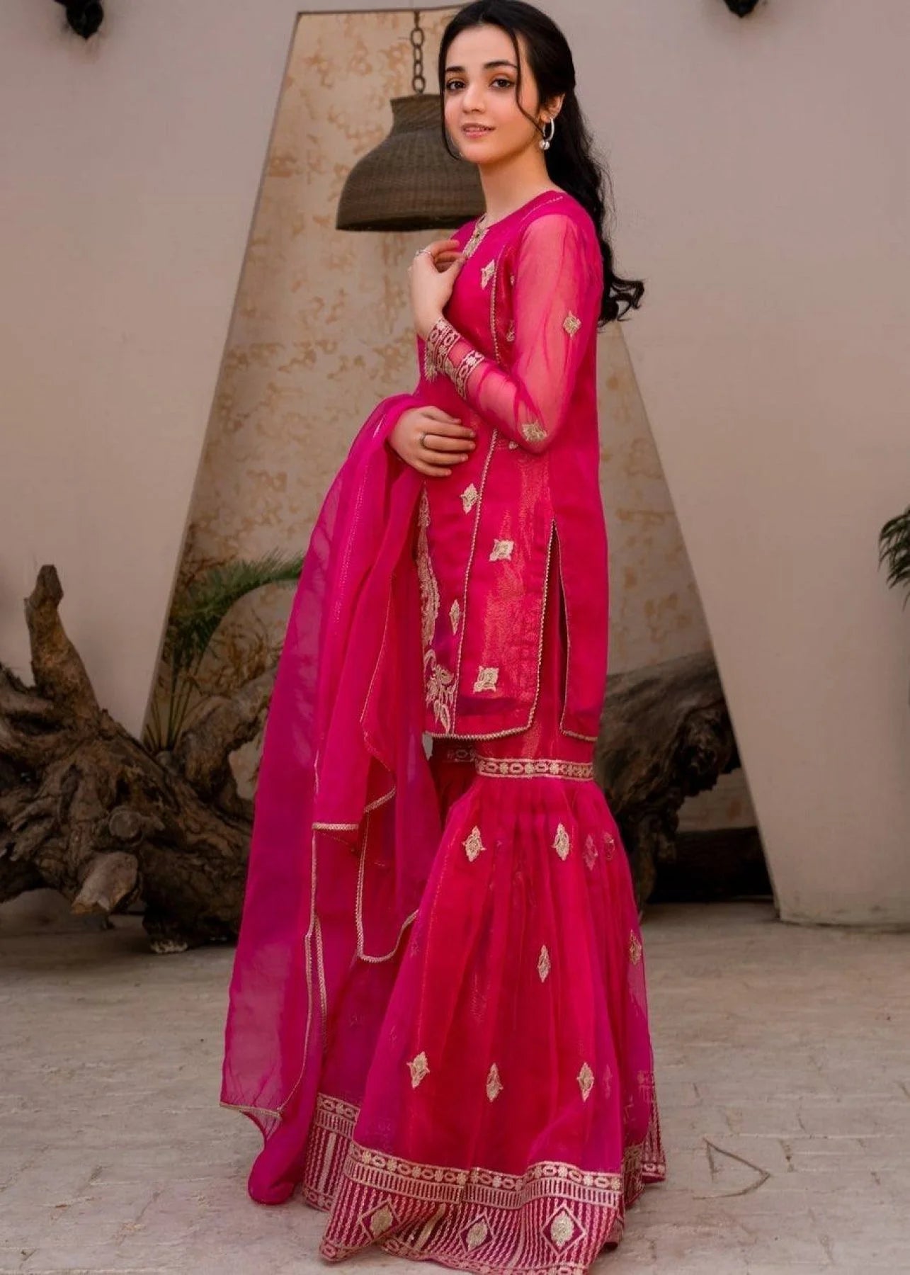 Ready to Wear Kurti Plazo Set in Diamond Georgette with Heavy Embroidery Sharara Suit Collection for Resellers