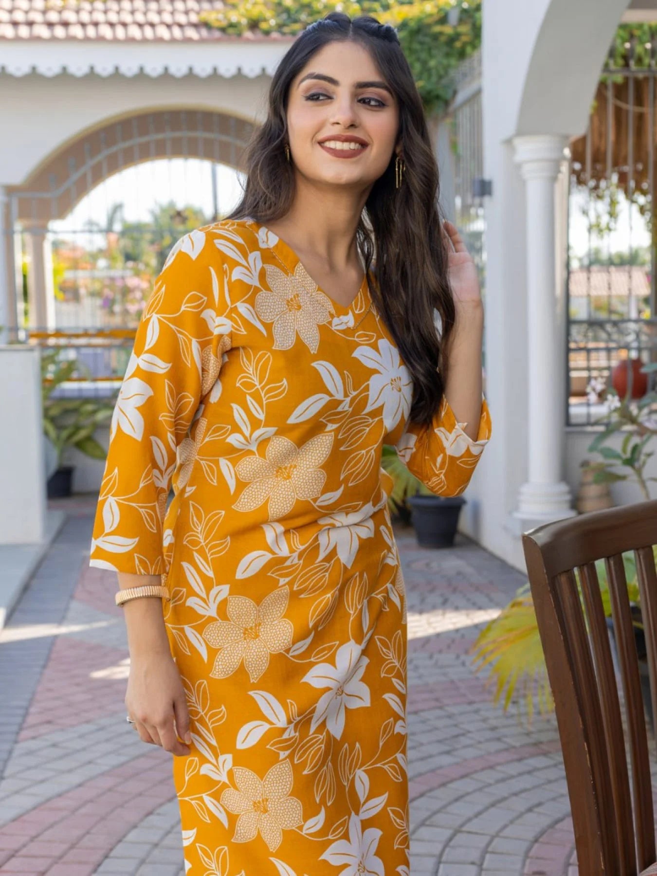 Hot Summer Offer Yellow Cotton Blend Kurti Set with Bottom Ready to Wear