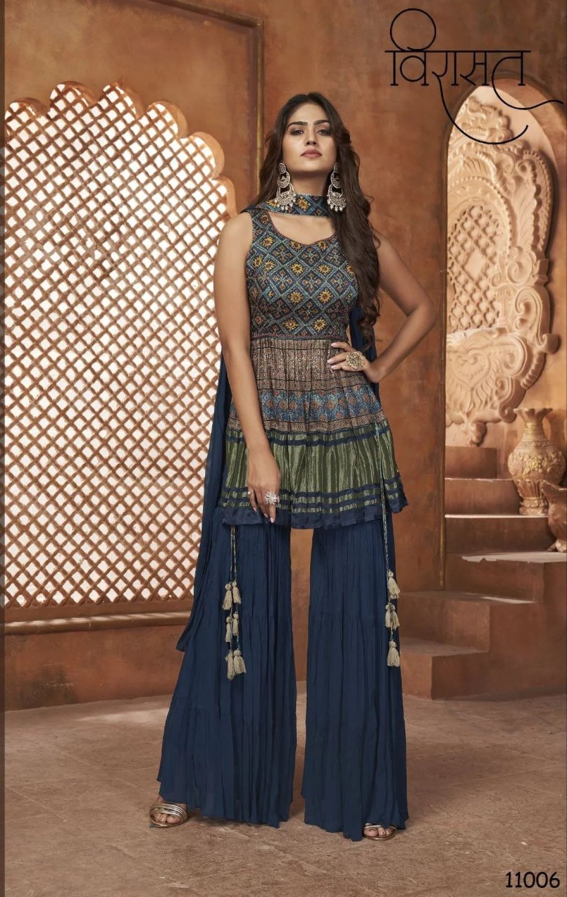 Fully Stitched Pure Bandhej Handwork Plazzo suits