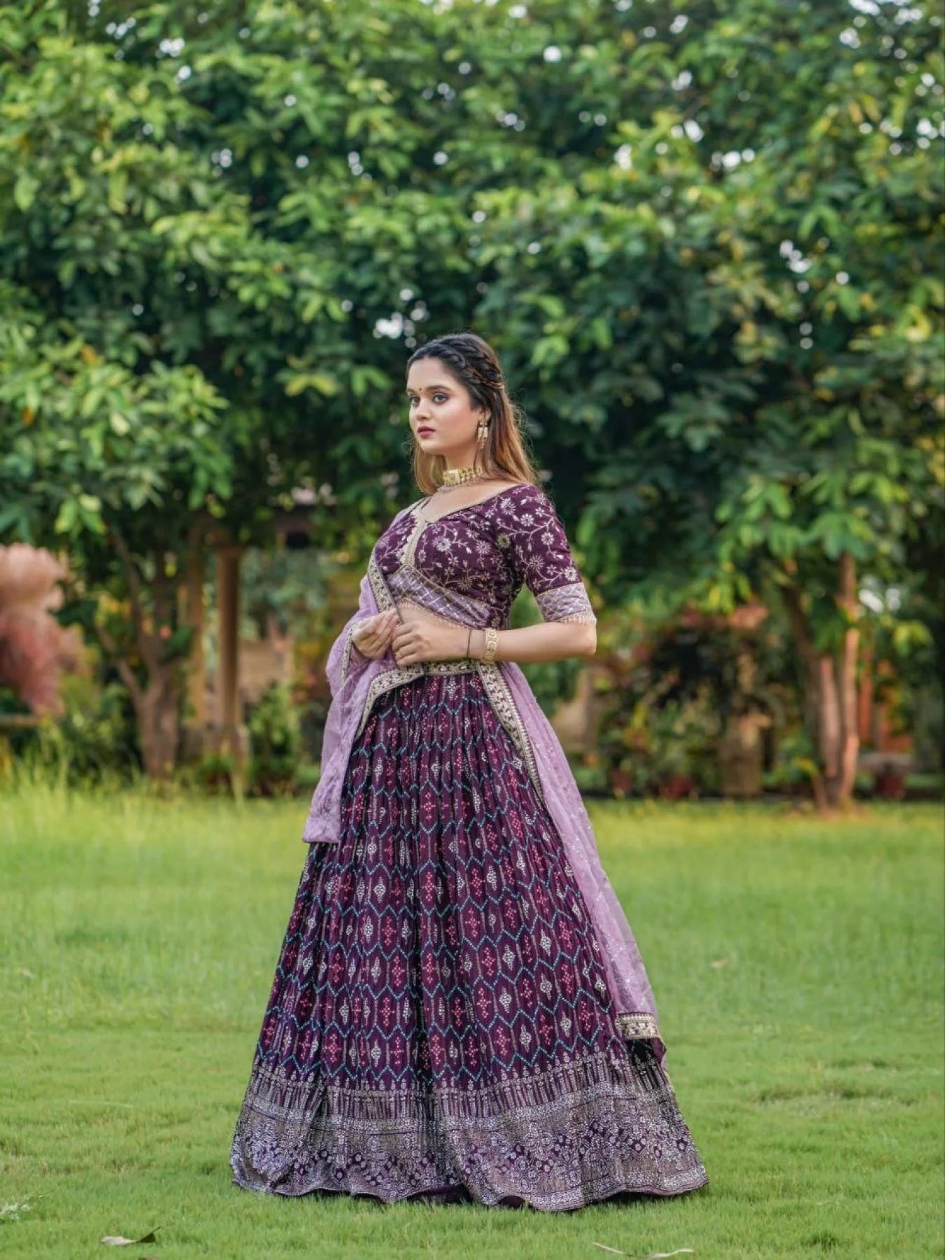 Heavy Georgette Fabric Couple Combo Lehenga Choli Collection