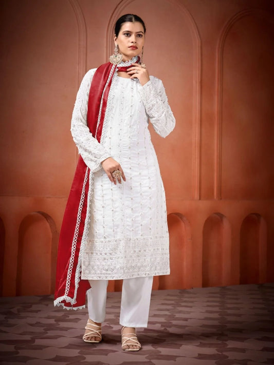 Latest Wholesale Georgette Kurtis Designer Moti and Sequence Work Suits with Premium Dupatta for Womens Wear