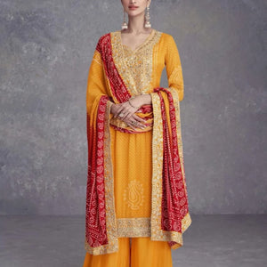 Elegant Chinon Printed Suit Set with Embroidery & Dupatta New Launch at Best Wholesale Price from Surat