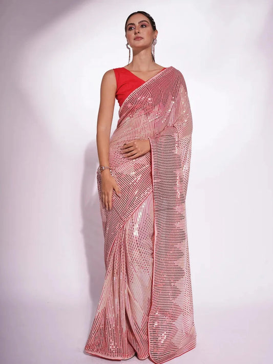 Beautiful Sequance Embroidery work in Georgette Fabric