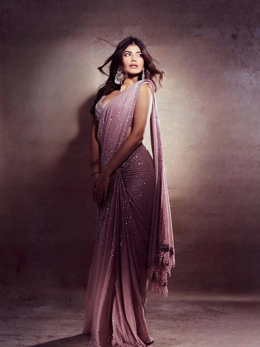 Party Wear Fox Georgette Sequence Work Saree