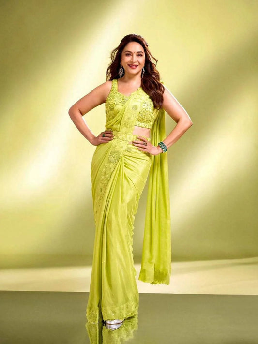 Designer Soft Georgette Saree With Embroidery Work