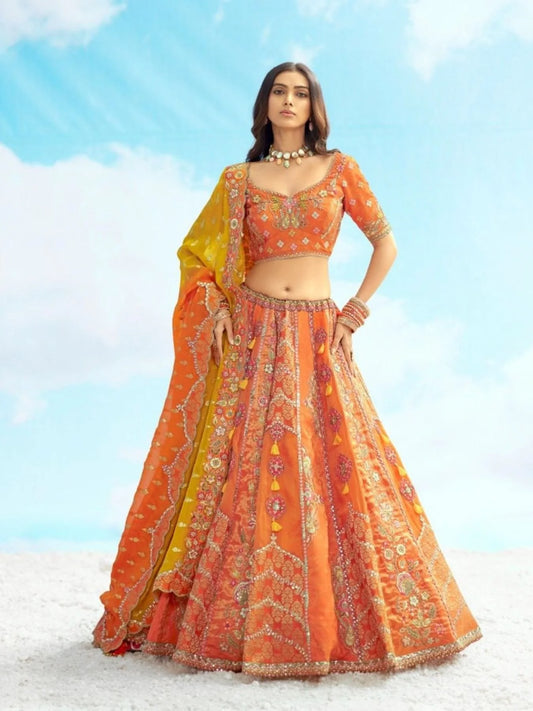 Weddings Embroidered Fancy Silk Lehenga Set with Dupatta Set Clothing Manufacturer Surat