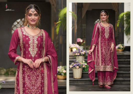Pakistani Embroidered Chinon Suit Stitched Pink Salwar Kameez Ready to Wear Wholesale Price