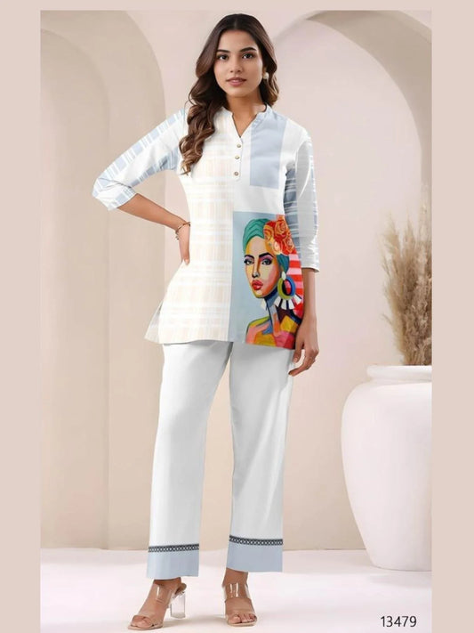 African Woman Art Print Co-ord Set for Women Stylish Poly Rayon 2pc Outfit Trendy & Comfortable Wholesale Prices
