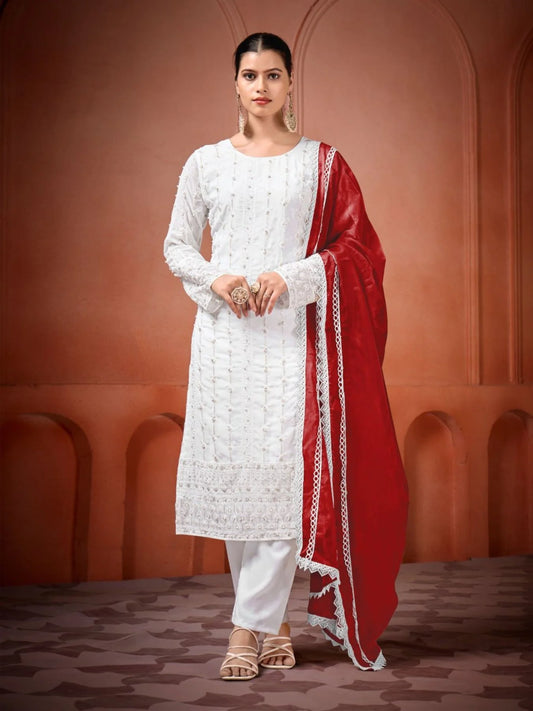 Latest Wholesale Georgette Kurtis Designer Moti and Sequence Work Suits with Premium Dupatta for Womens Wear