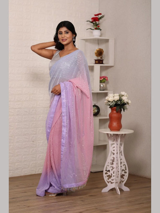 Bollywood heavy Georgette sequence saree collection