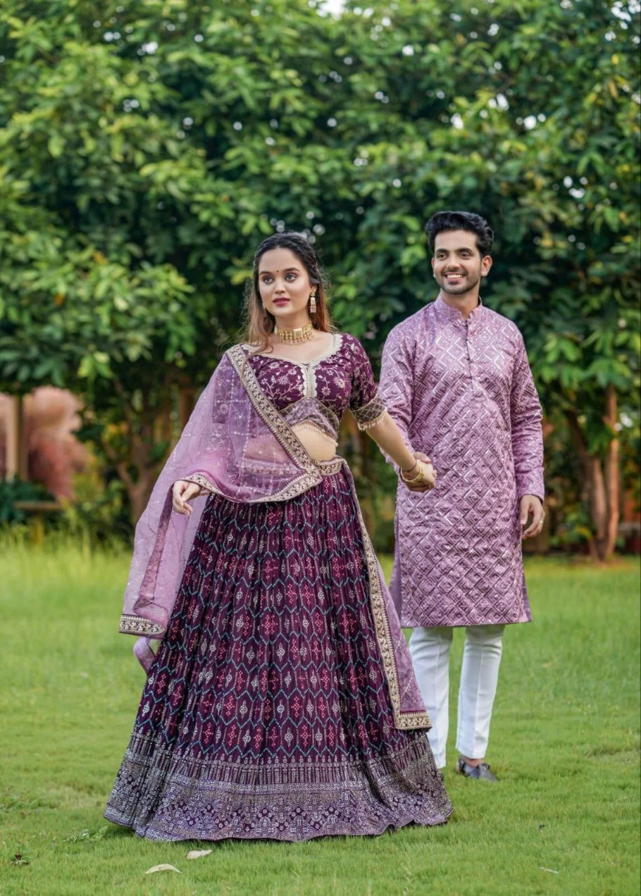 Heavy Georgette Fabric Couple Combo Lehenga Choli Collection