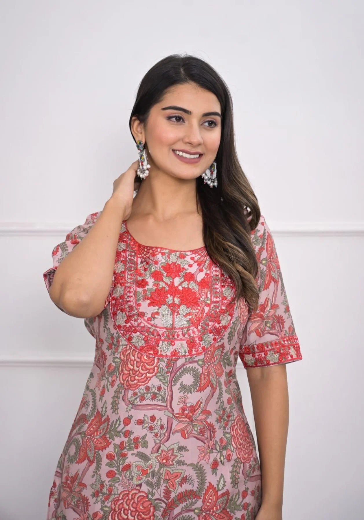 Buy Heavy Chanderi Silk Suit With Floral Print Embroidery Work for Women