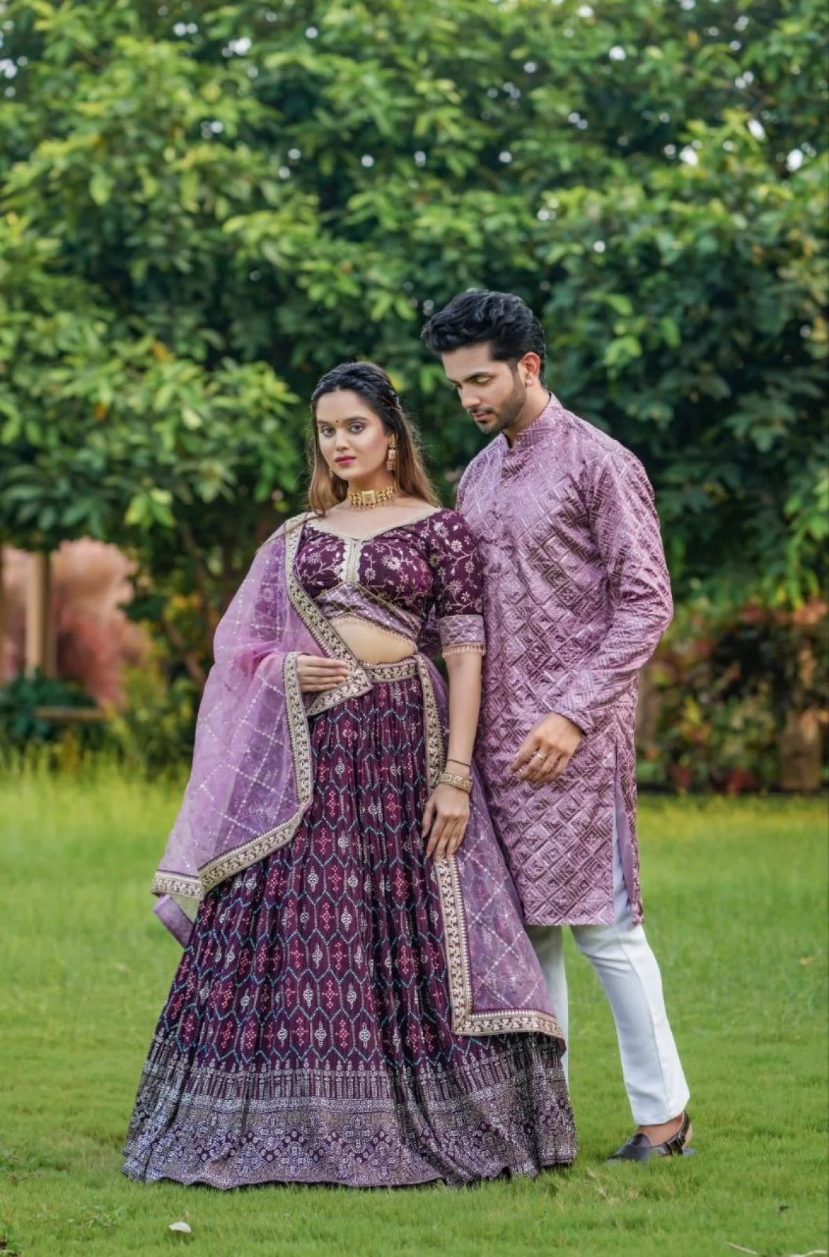 Heavy Georgette Fabric Couple Combo Lehenga Choli Collection