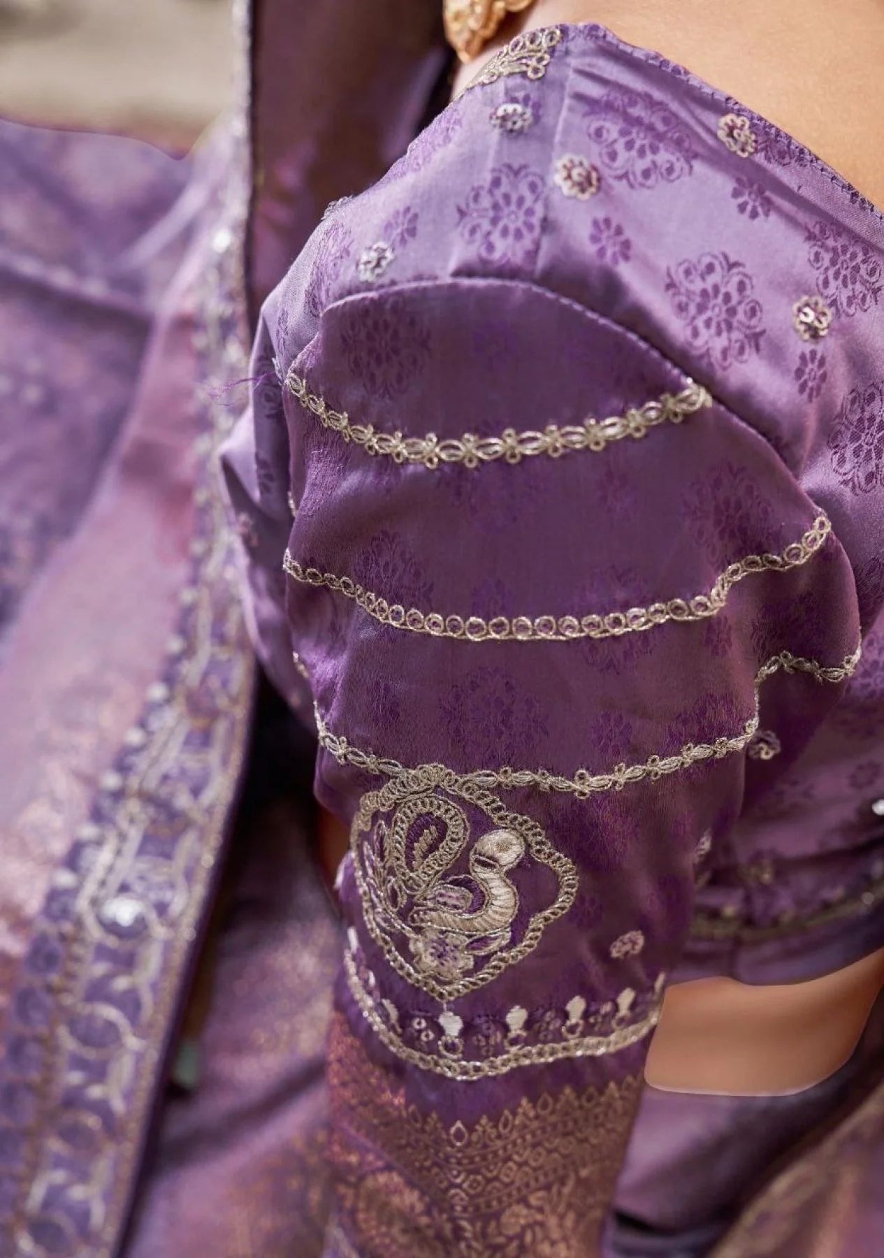 pure satin silk woven embroidery wedding wear saree online shopping