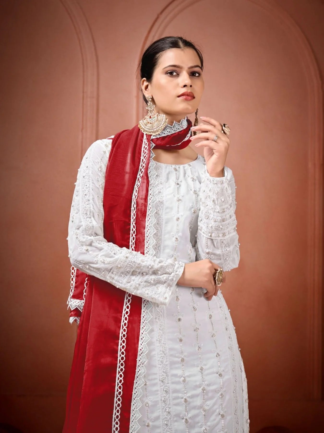 Latest Wholesale Georgette Kurtis Designer Moti and Sequence Work Suits with Premium Dupatta for Womens Wear
