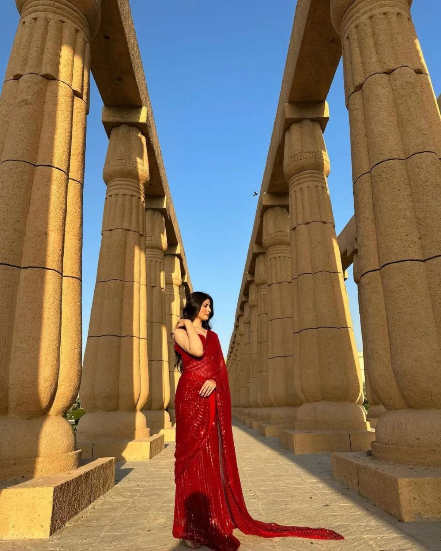 Radiant Red Soft Georgette Saree with Heavy Sequence Work For Partywear