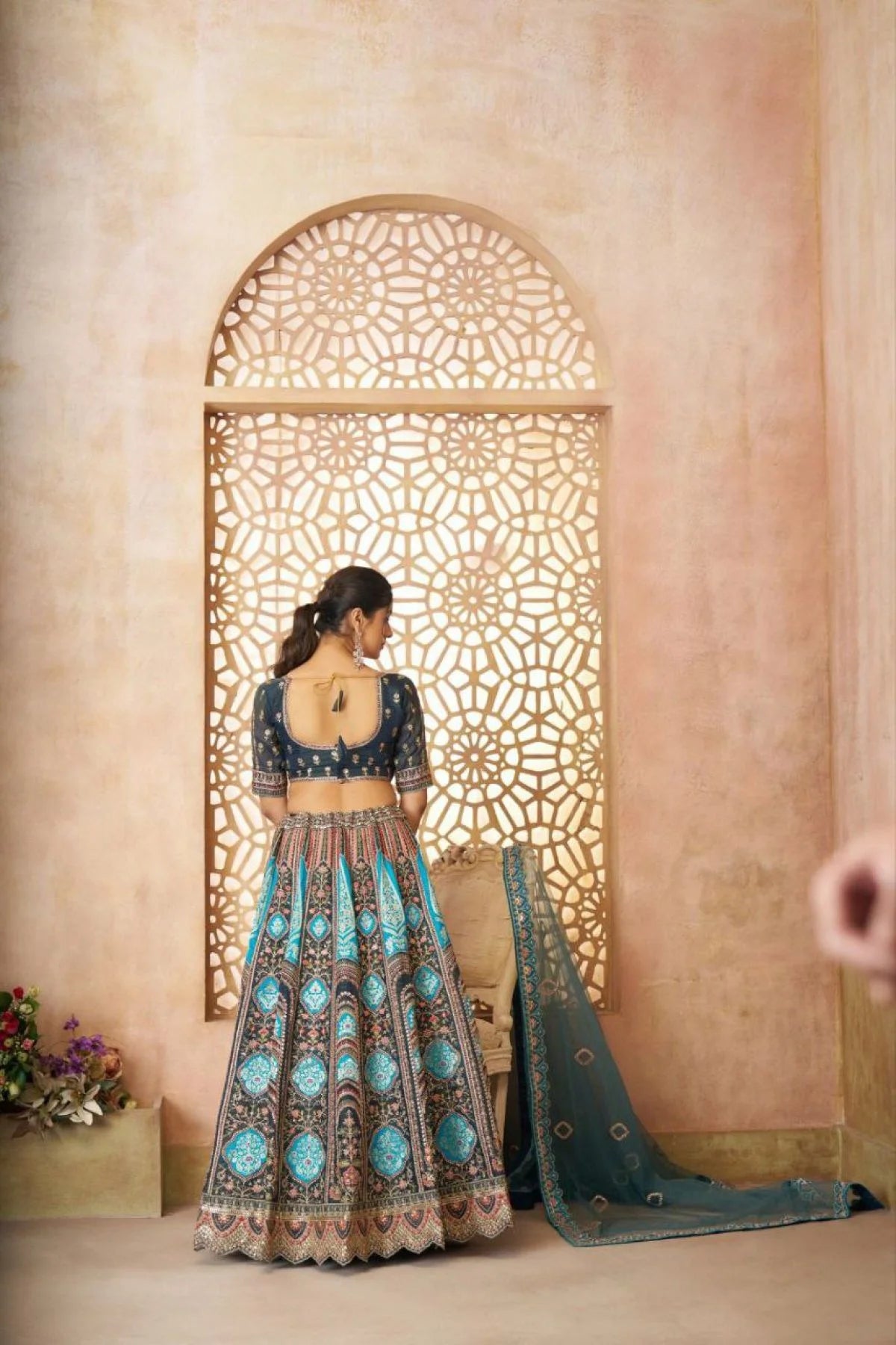 Luxurious Royal Blue Banarasi Silk Lehenga with Zari Stone Work Exclusive Wholesale Manufacturer Rates