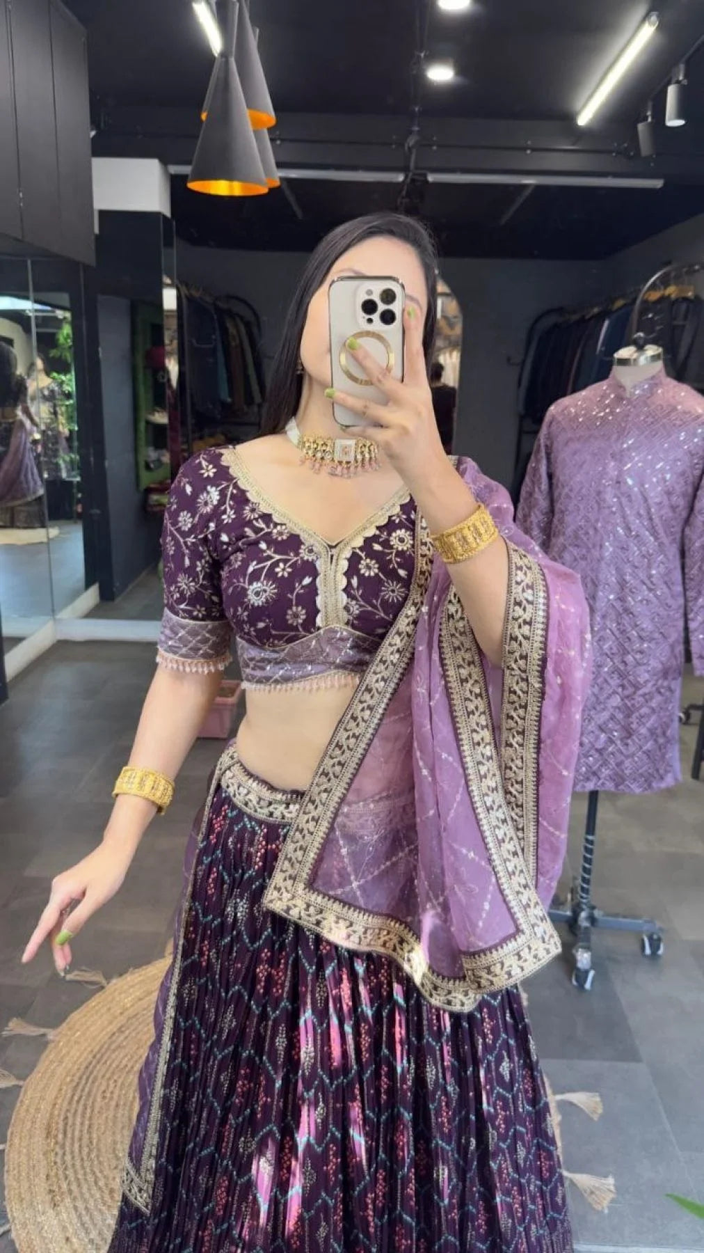 Heavy Georgette Fabric Couple Combo Lehenga Choli Collection