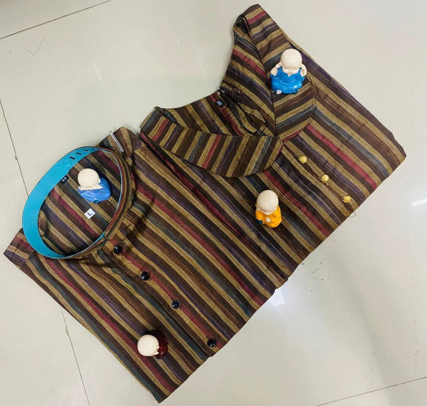 Celebrate love and tradition with our elegant couple combo - Linen Cotton Kurta & Kurti Set