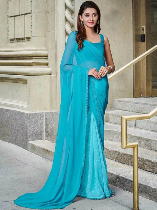 Alia SkyBlue Georgette Saree Collection