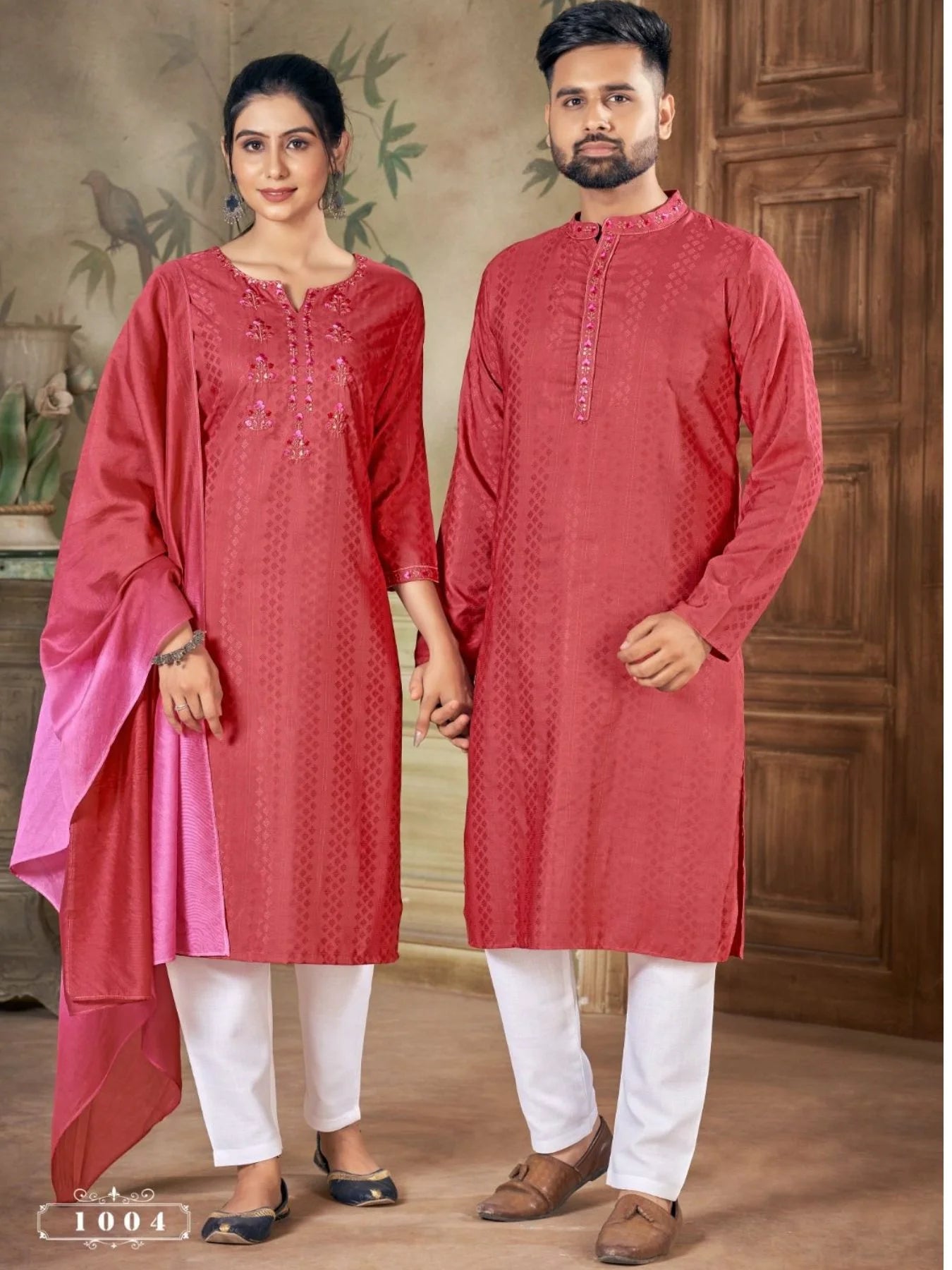 Pure viscose weaving Butti with Handwork and Embroidery Couple collection