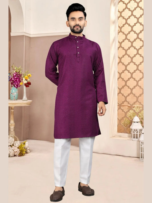 Designer Lucknowi Embroidered Kurta Pajama Premium Quality Festive Collection