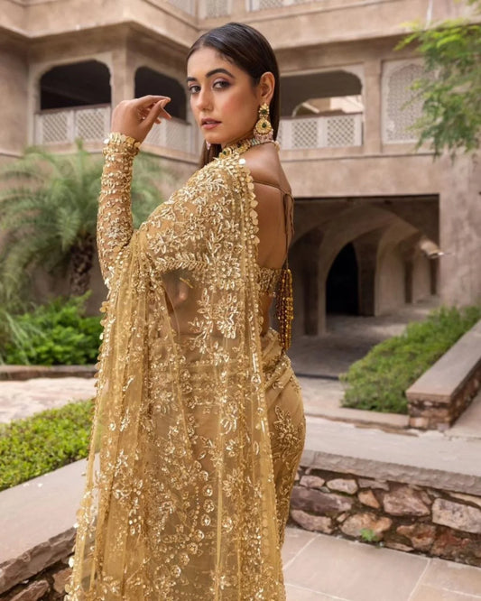 New Trending Bollywood BlockBuster Sequins Design Saree