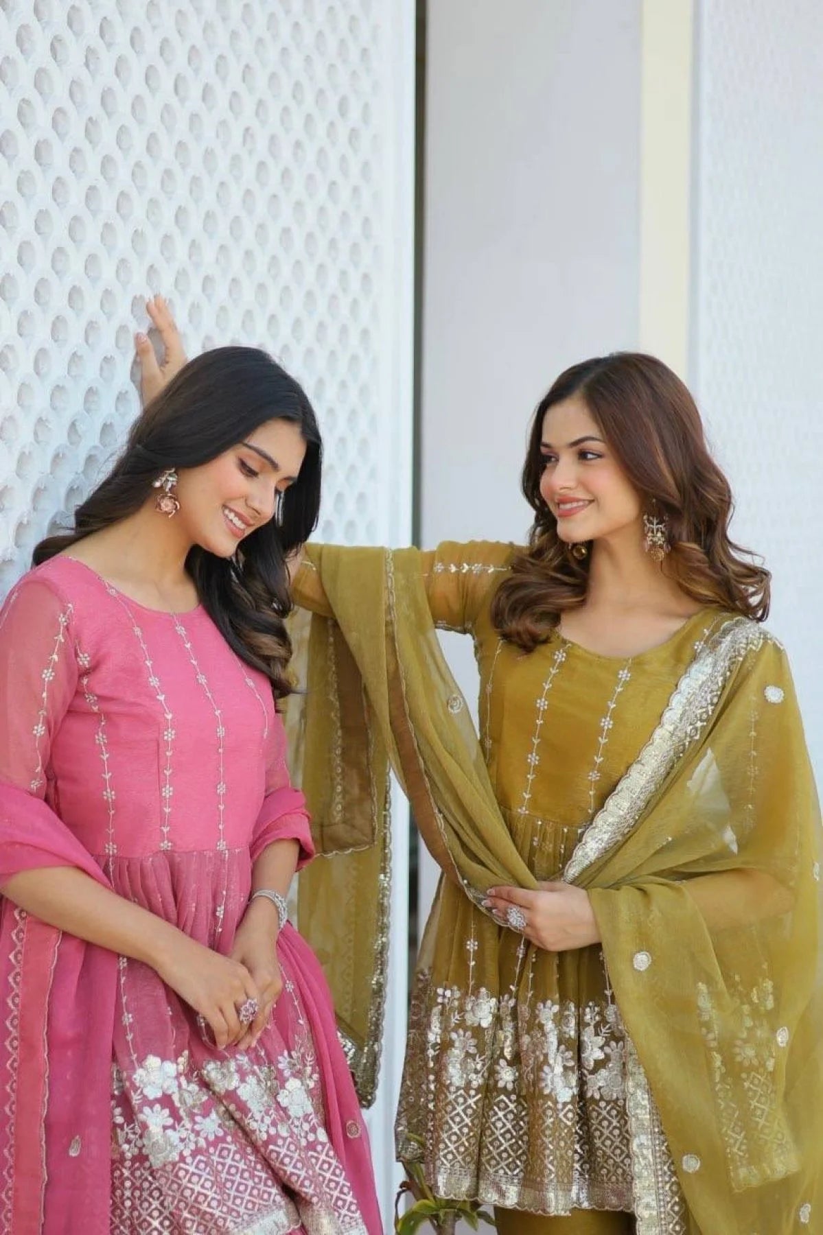 Premium Pure Shimmer Fabric Top Sharara Suit with Dupatta At Wholesale Price