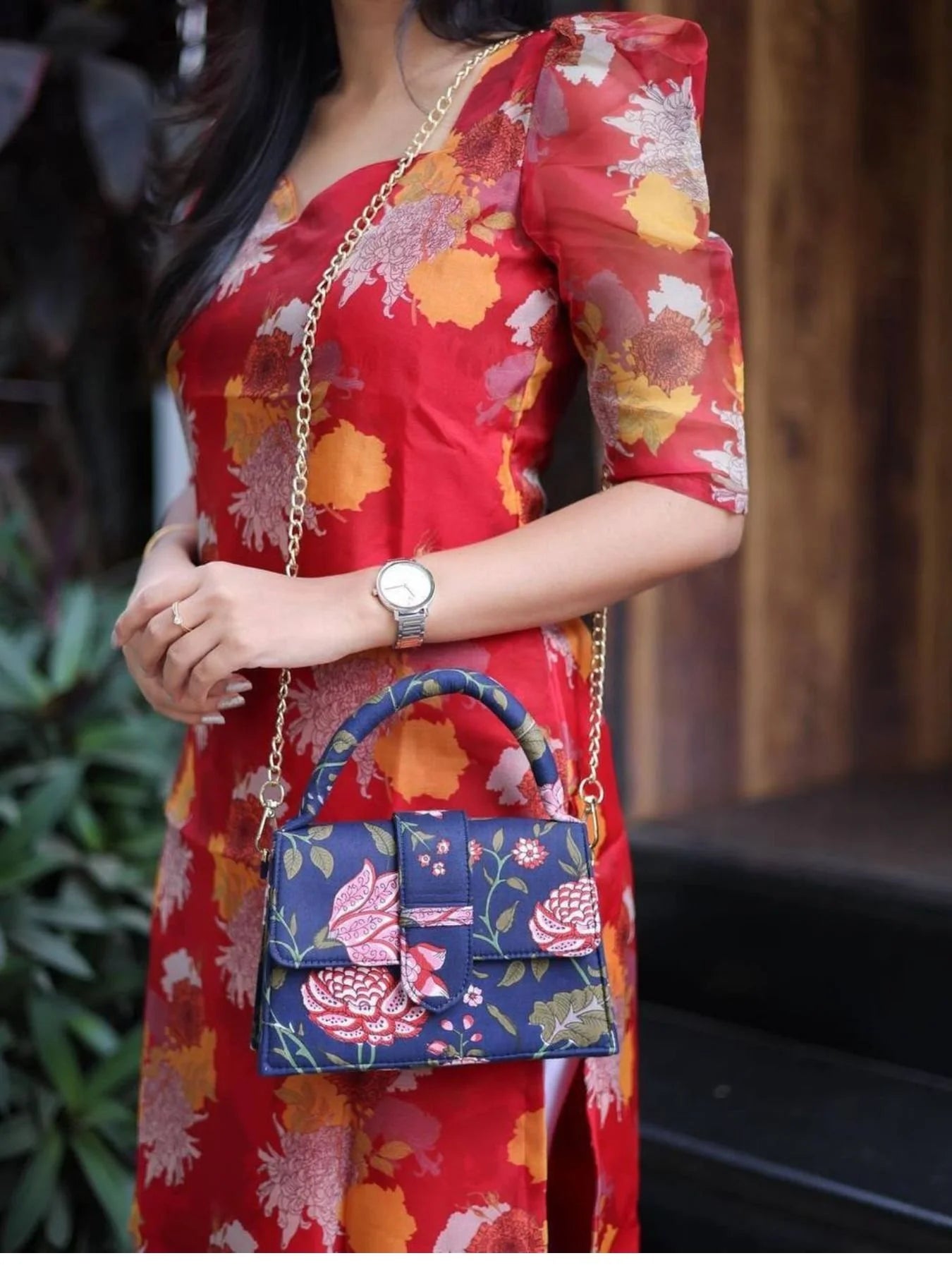 Premium Organza Print Kurti