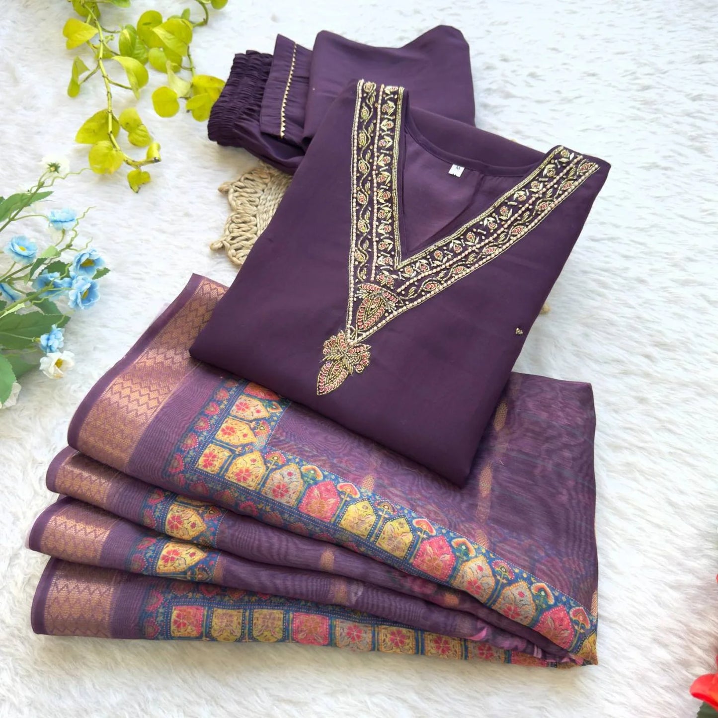 Festive Wear Roman Silk Kurti Set with Miyani Pant Digital Chanderi Dupatta Elegant 3PC Outfit Supplier Collection for Clothing Wholesalers
