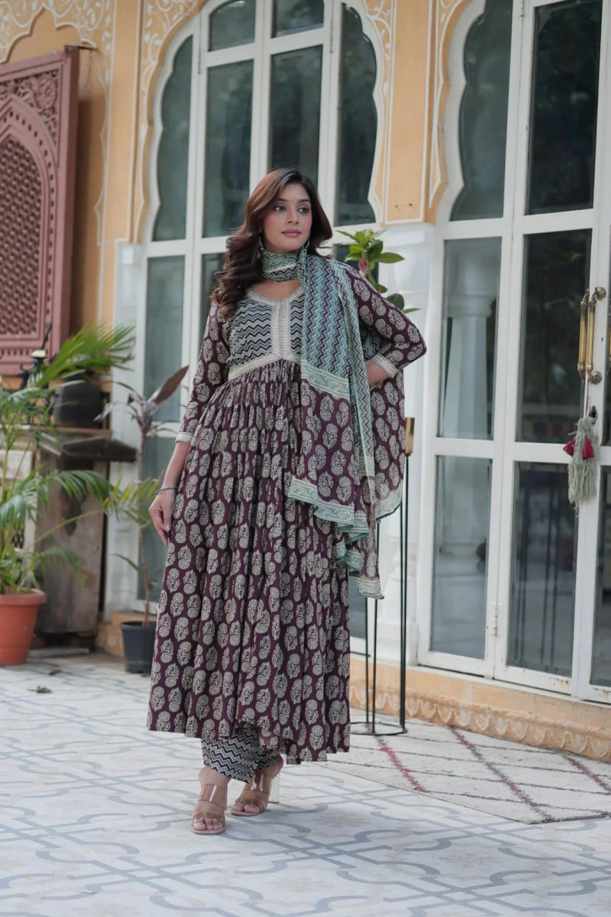 Elegant Side Cut Pure Cotton Kurti Set with Dupatta 3PC Fully Stitched Summer Wear Ready to Wear Collection for Bulk Available