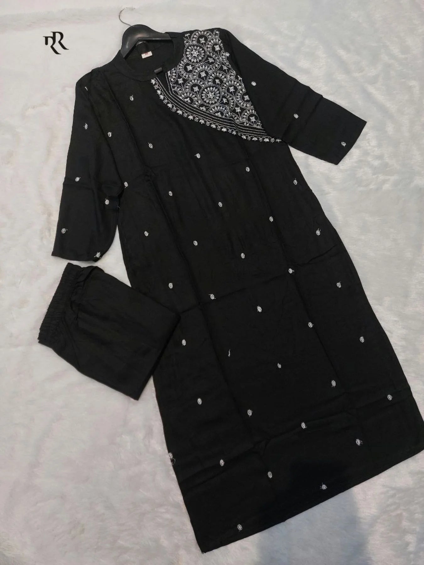 Casual and Classy Rayon Kurti With Bottom With Embroidery work perfect for easy movement