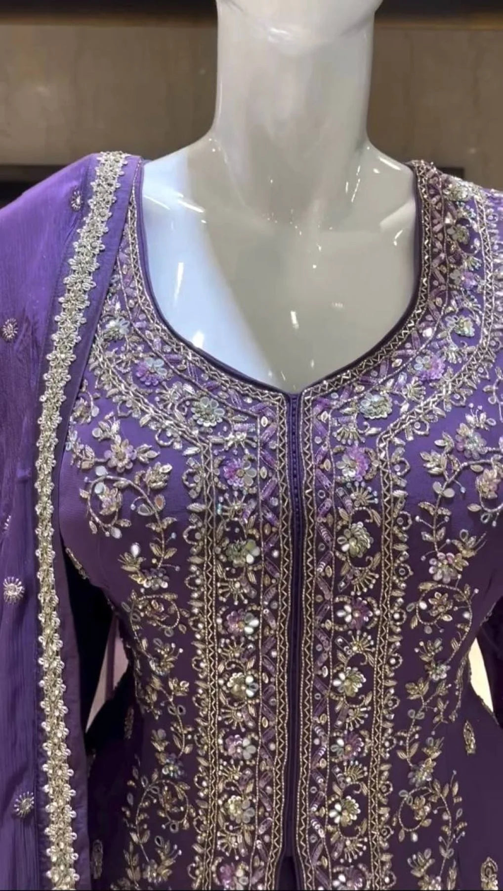 Launching New Designer Party Wear Look Pur Heavy pur chinon Silk Top Sharara Plazzo Dupatta Set