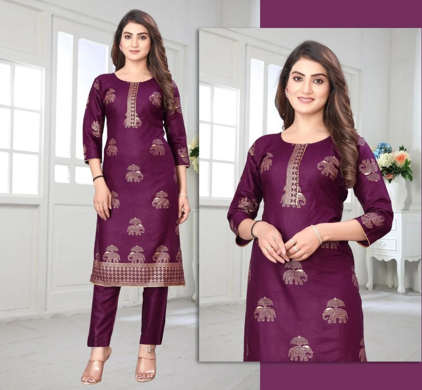 Comfortable 14 kg Rayon women's Kurti & Pant Set