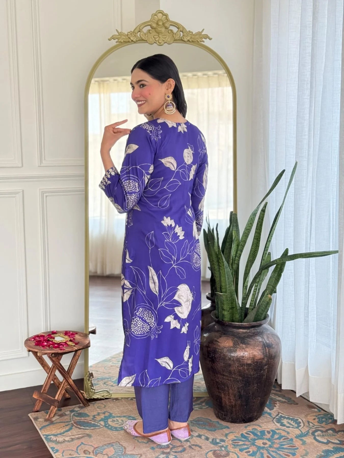 Elegant Daily Wear Embroidered Kurta Set French Crepe Fabric Surat Exporter & Dealer Collection