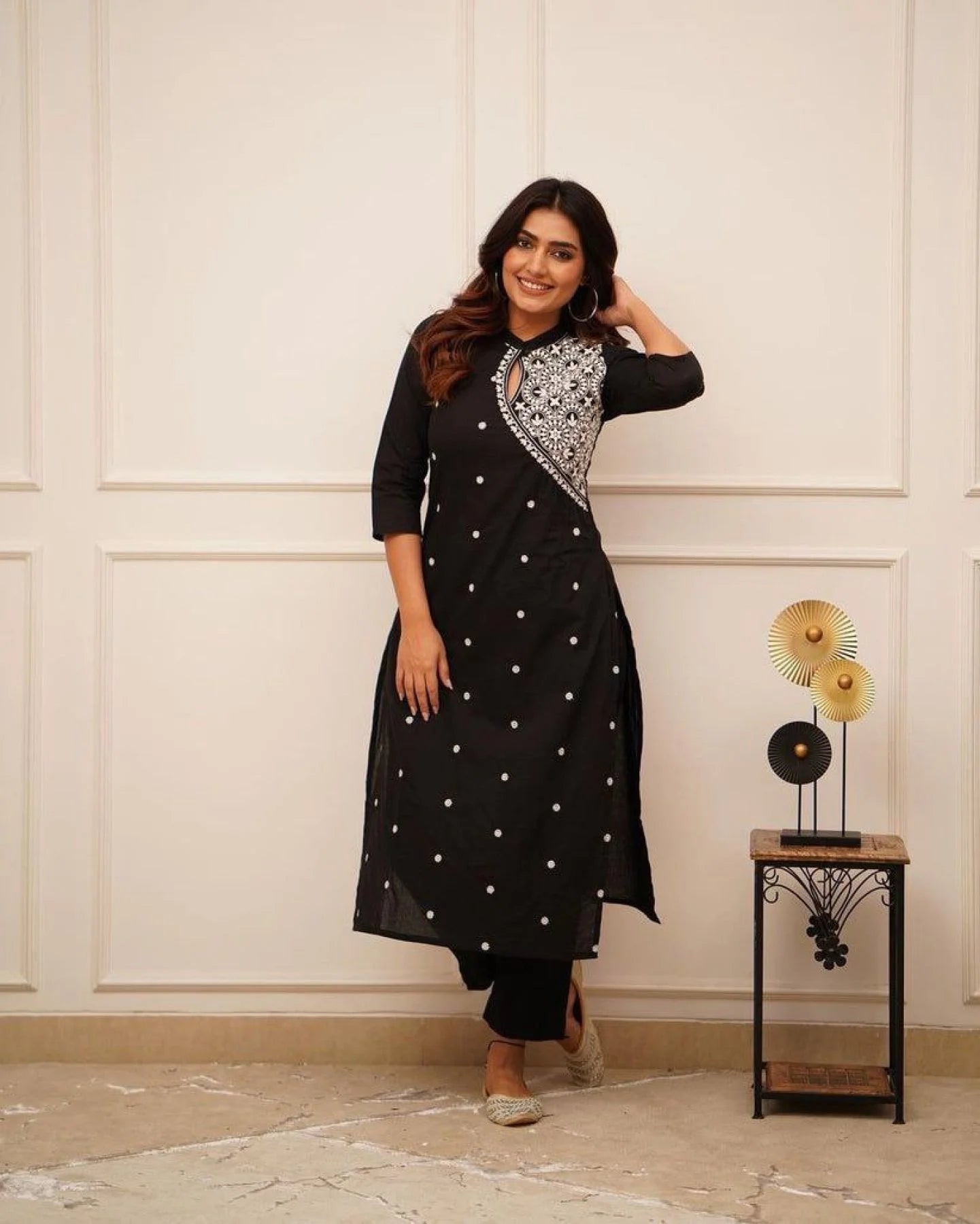 Casual and Classy Rayon Kurti With Bottom With Embroidery work perfect for easy movement